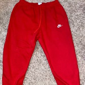 Red nike sweat pants